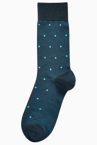 Signature Teal/Blue Dot Socks